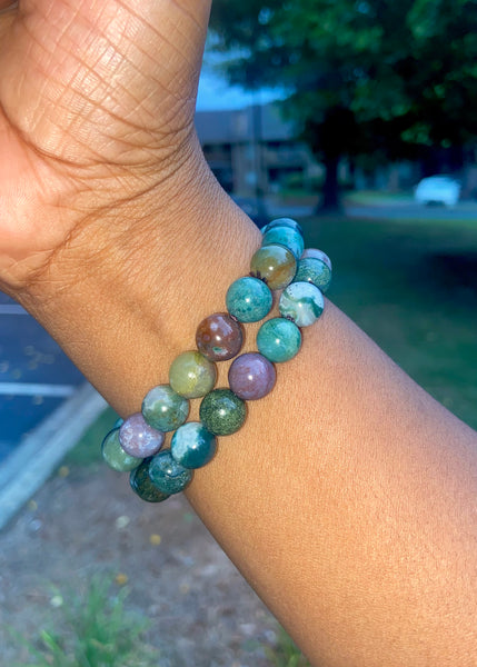 Purple Moss Agate Bracelet (10 mm)