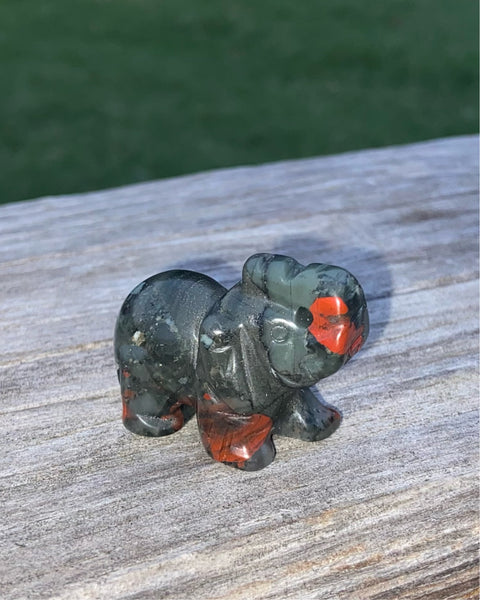 Mini African Bloodstone Elephant