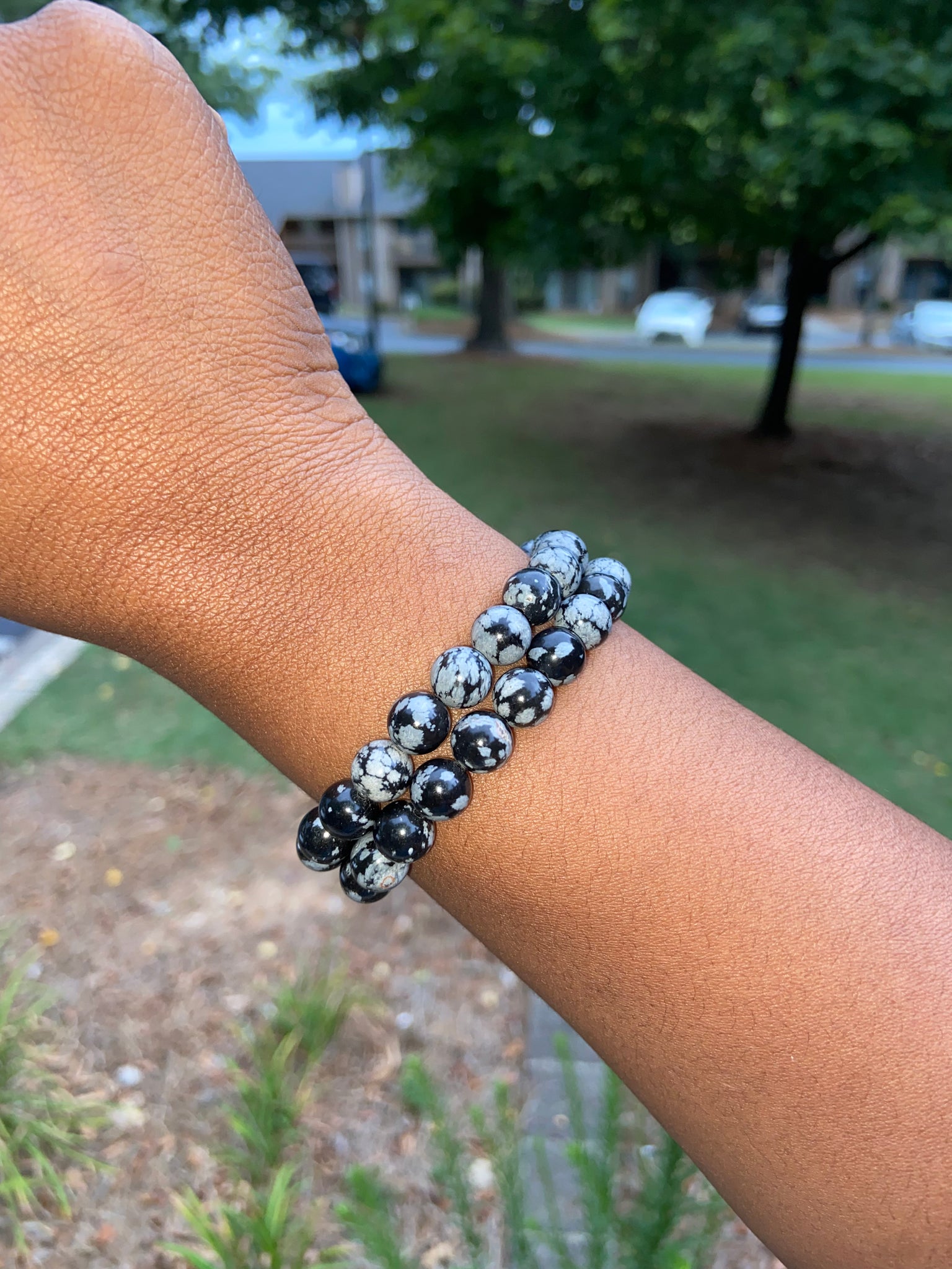 Snowflake Obsidian Bracelet (8 mm)